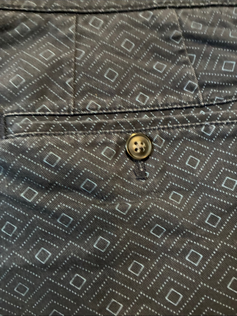 Men's Navy Geometric Flat-Front Shorts - Picture 3 of 4